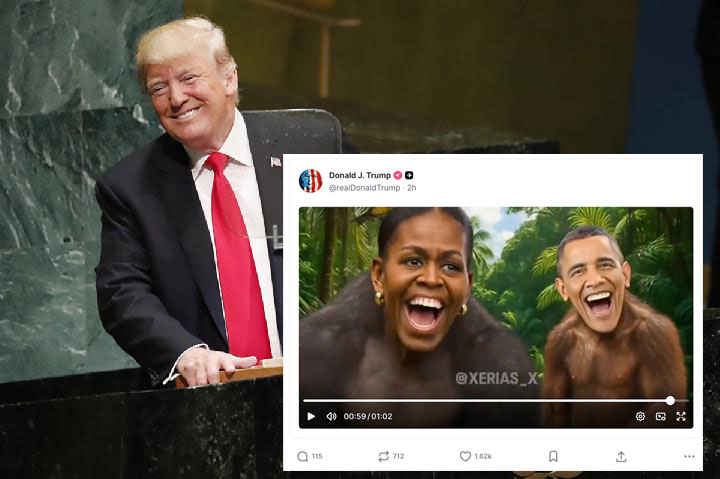 Trump Unggah Video Konspirasi Gambarkan Obama sebagai Monyet, Trump Tolak Minta Maaf