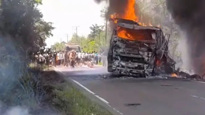 Bus ALS Tabrak Truk Tangki di Sumsel, 16 Orang Tewas Terbakar dalam Kecelakaan Maut di Jalinsum